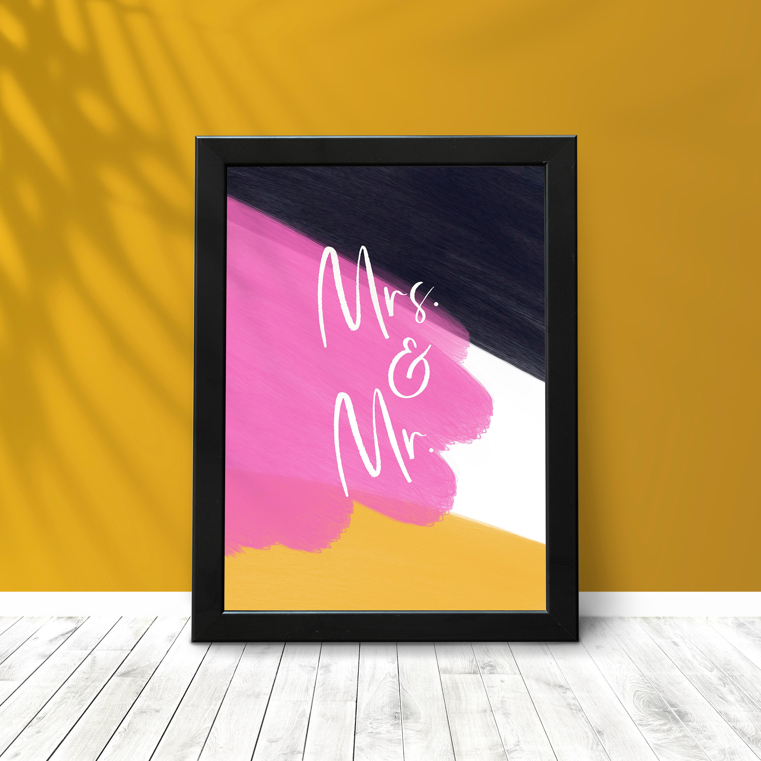 Mr and Mrs art Print Wall art Printable Modern Etsy