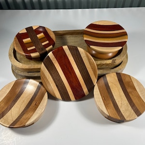 Handcrafted Multi Wood Ring Dish: Key Tray, Valet Tray