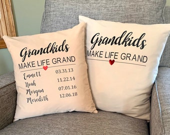 Grandparents Pillow, Custom Name pillow, Custom Pillow, Family Pillow, Personalized grandparents pillow, keepsake pillow, (pillow case only)