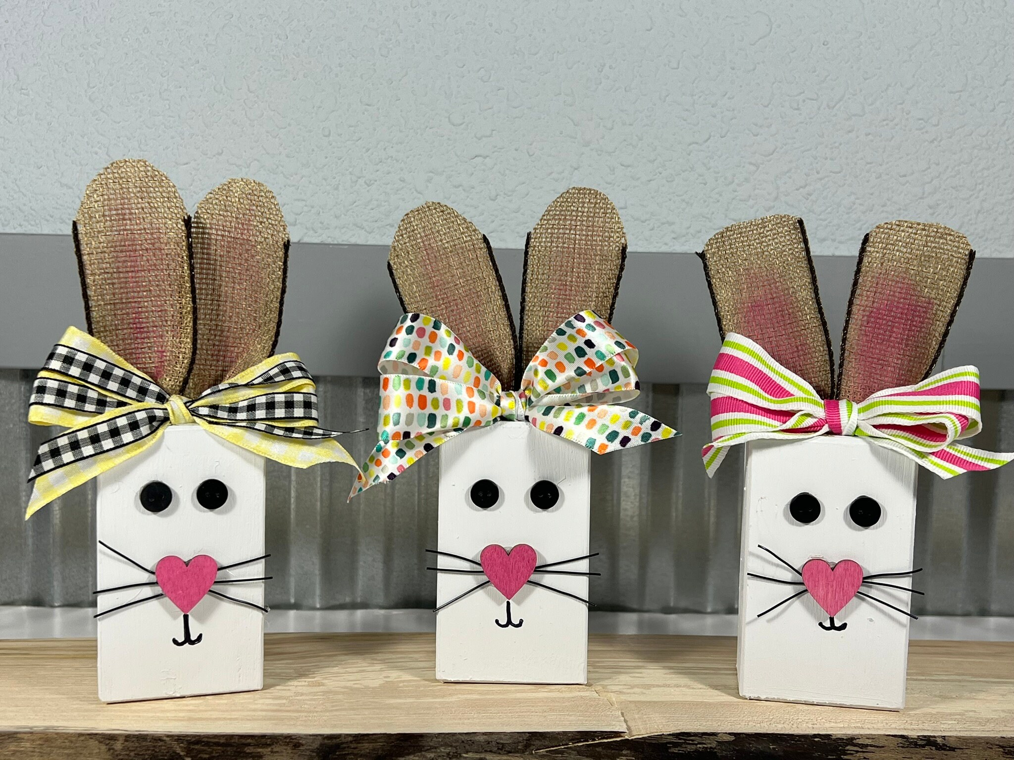 Chunky Wood Block Bunny: Handmade Easter Decor - Etsy