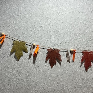 Fall Leaf Garland, Burlap Leaf Garland, Autumn Garland, Fall Garland, Garland for Mantel, Fall Mantel Decor, Fall Decor, Autumn Decor