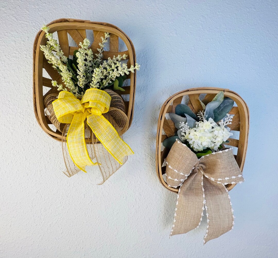 Tobacco Basket With Floral, Small Tobacco Basket, Hanging Tobacco