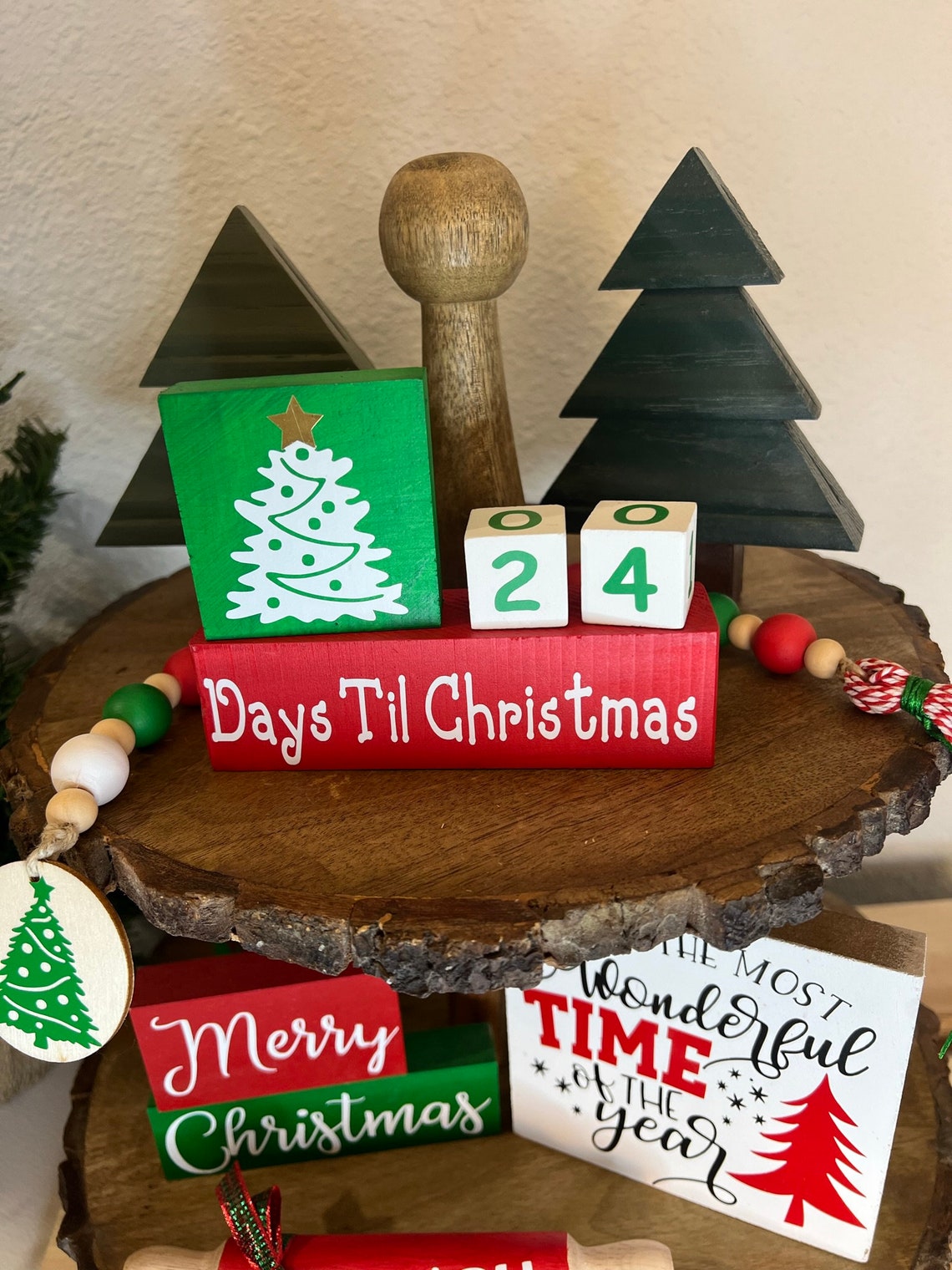 Christmas Countdown Blocks: Handcrafted Wood Holiday Decor - Etsy