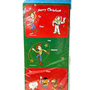 Vintage 1999 Toy Story Christmas Gift Tags, Woody, Buzz, Slinky Dog, Mr. Potato Head