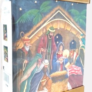 Trim A Home 24 Count Luxury Foil Christmas Cards ~ Two Designs of 12 Cards Each ~ New Old Stock, Sealed Boxed Cards ~ Religious Theme