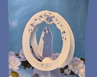 Paper Art Centerpiece ~ Wedding Shower or Anniversary Party ~ SILVER and white ~ Cameo 1983