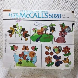 Vintage McCall&#39;s Iron-On Transfers: Calico Quilted Designs