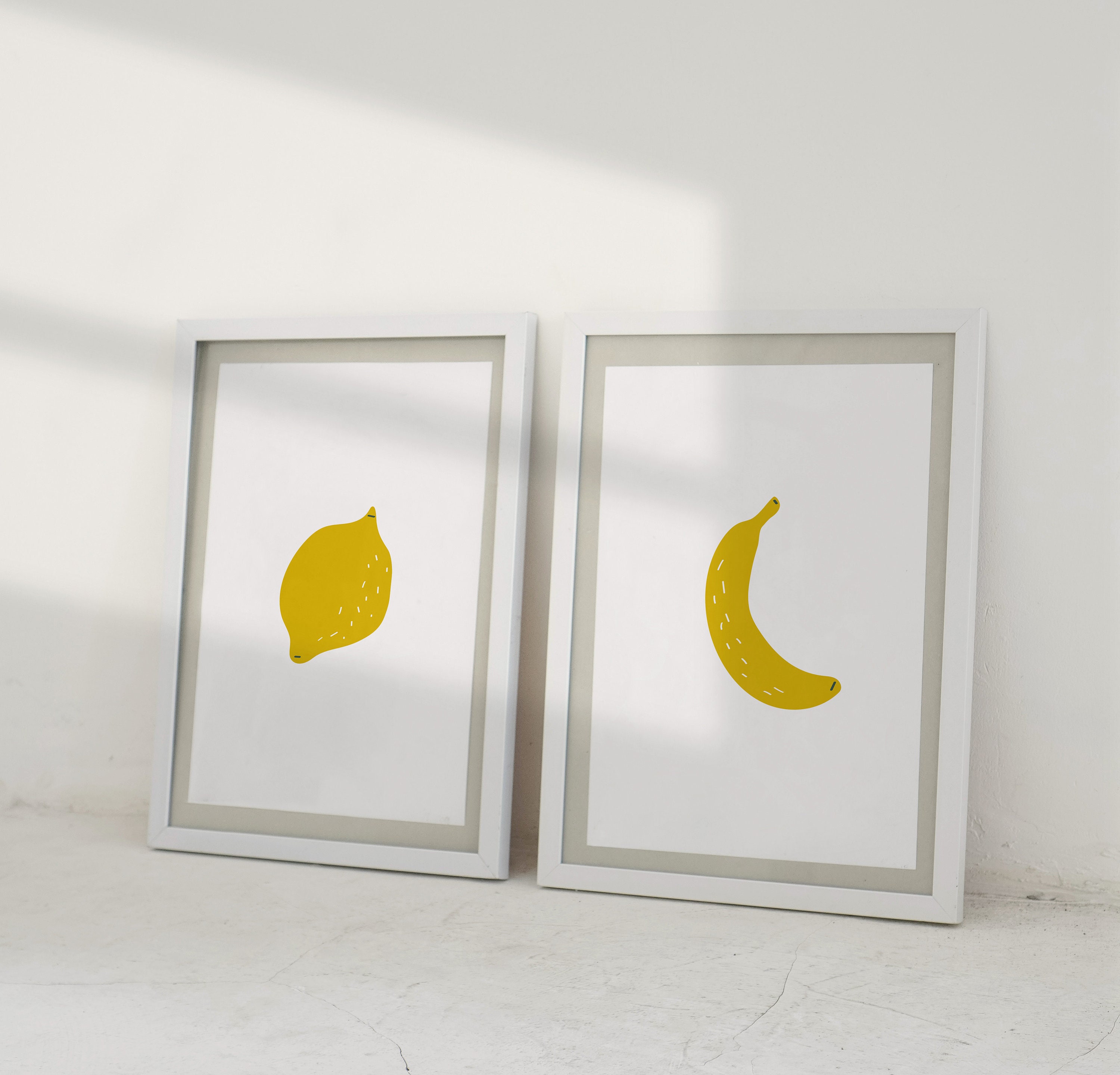 Yellow Wall Art Set of 3 Digital Print Wall Art Yellow Art Etsy