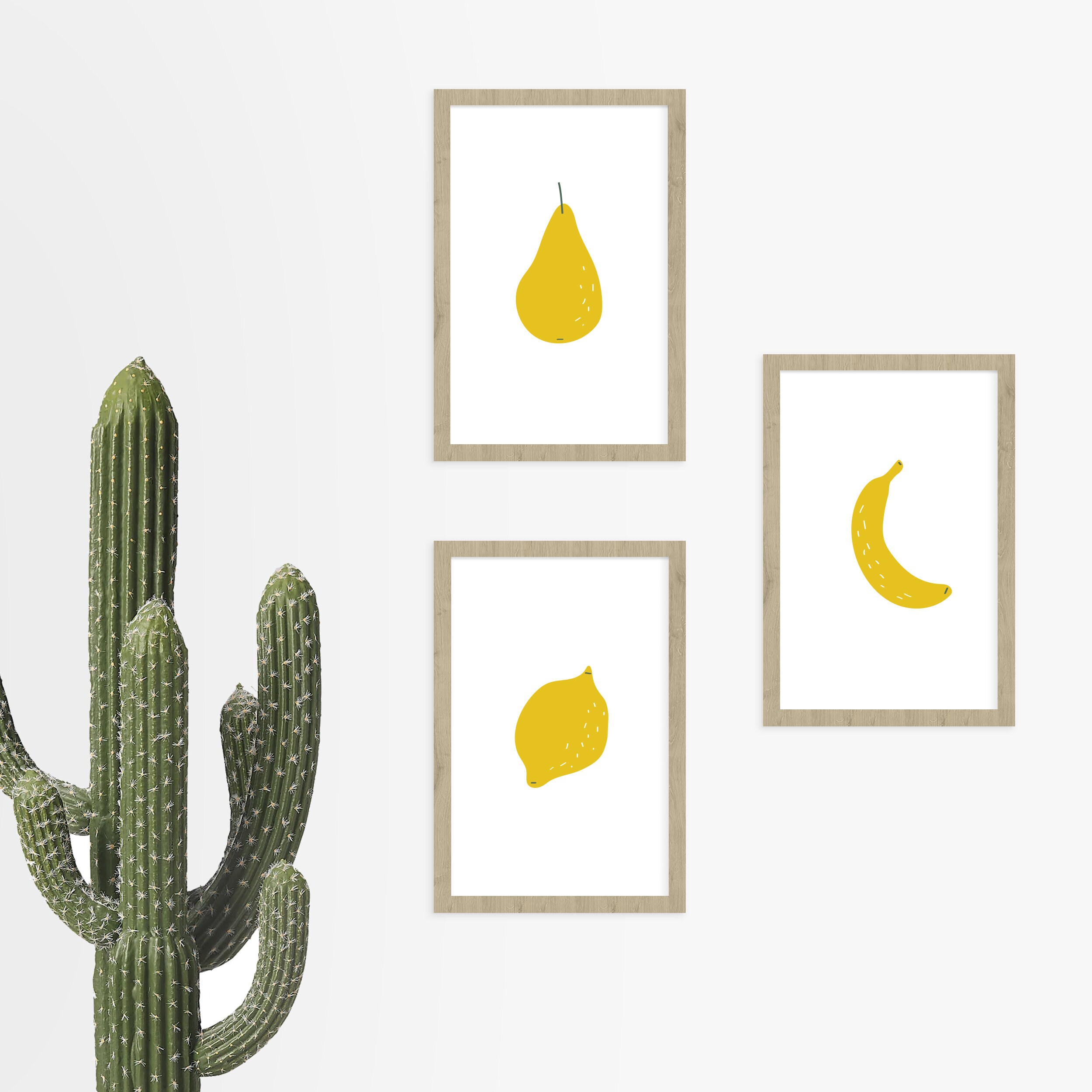 Yellow Wall Art Set of 3 Digital Print Wall Art Yellow Art Etsy