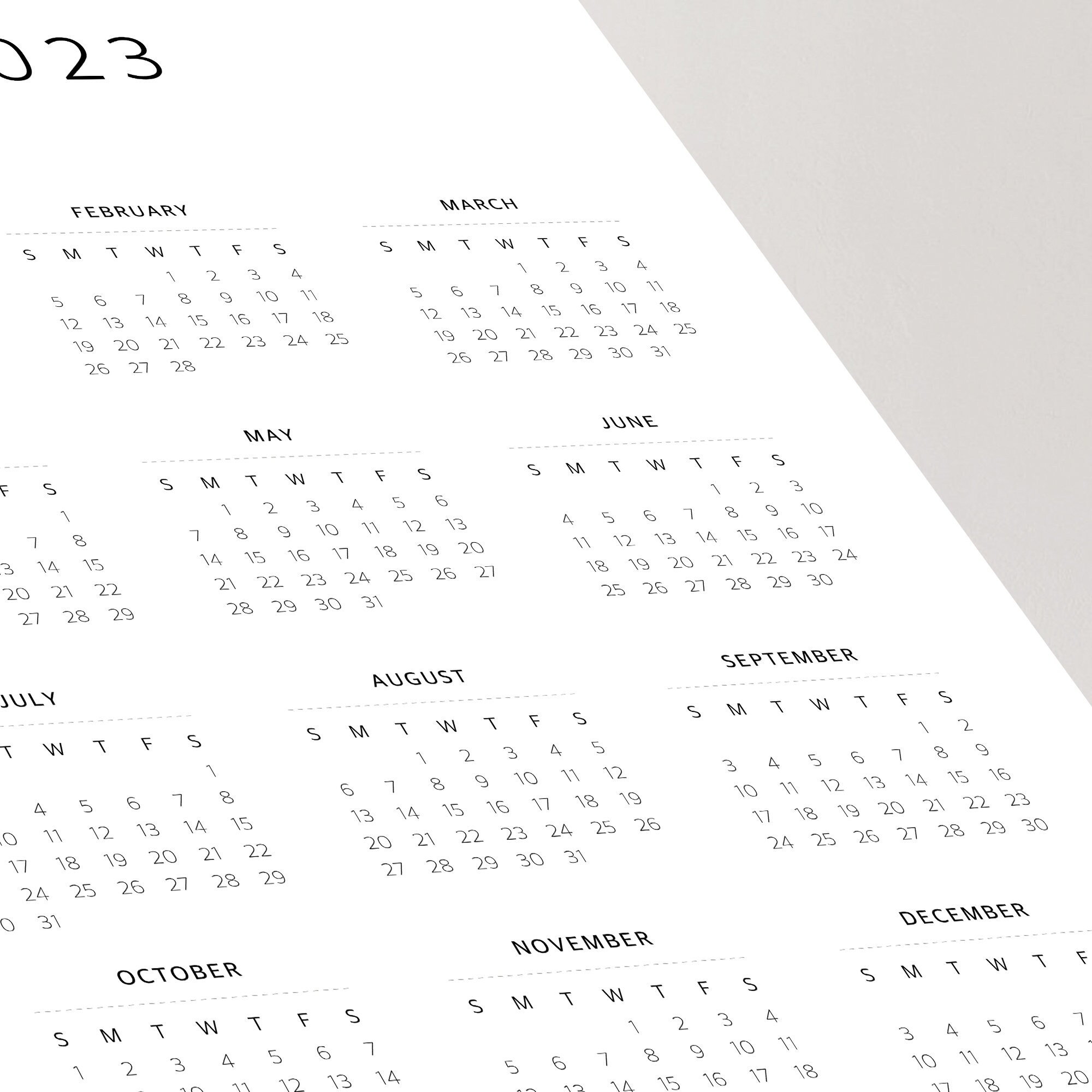 2022 23 Calendar Printable Yearly Calendar Modern Calendar Etsy UK 2022 23 Calendar Printable Yearly Calendar Modern Calendar Etsy UK