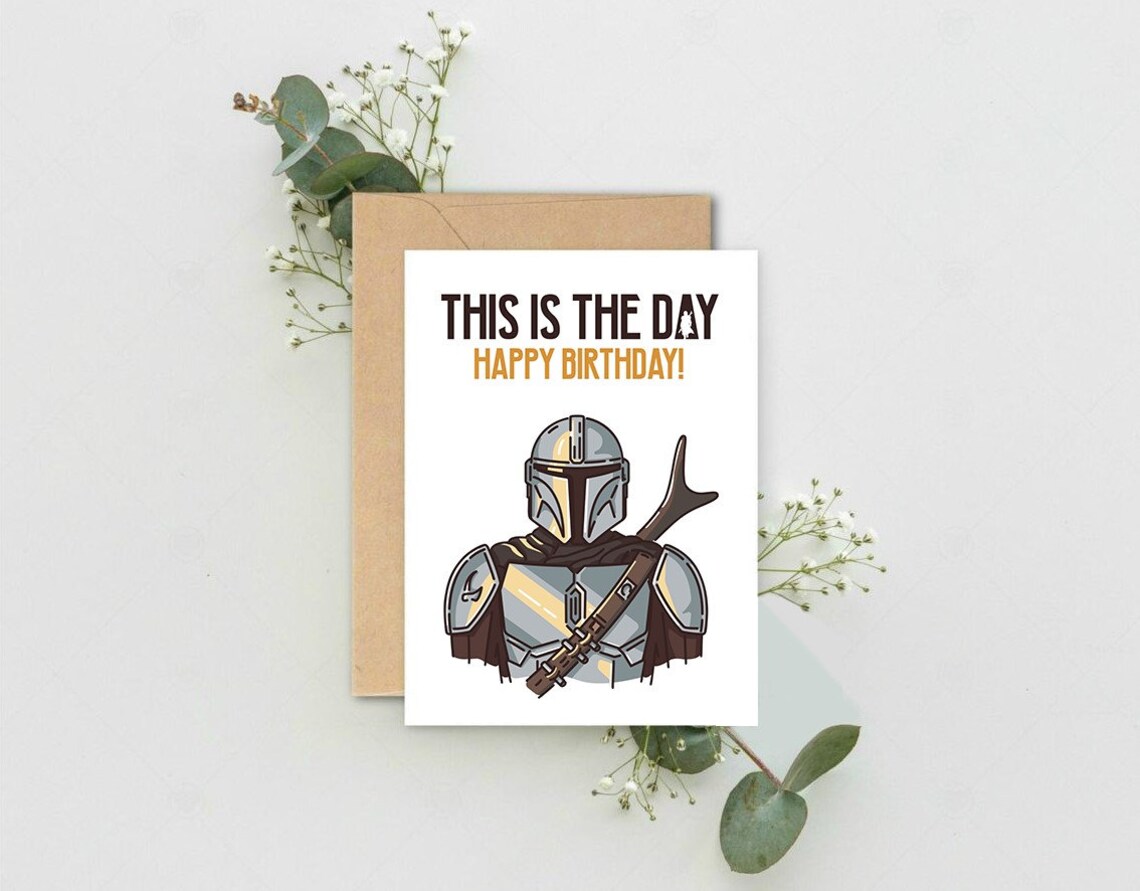 Mandalorian Customizable Birthday A6 CardThe Mandalorian | Etsy