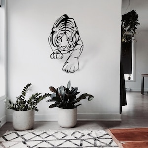 Hunting Tiger Metal Sign, Tiger Sign, Animal Decor, Lion Sign, Indoor Décor, New Home Gift