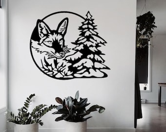 Fox Metal Sign, Outdoor Fox Sign, Wild Fox Decor, Nature Sign, Indoor Décor, New Home Gift