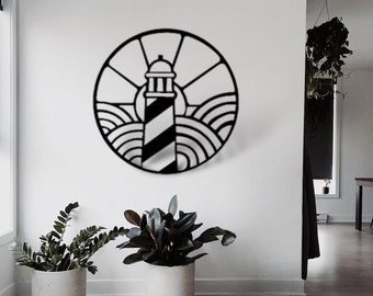 Lighthouse Metal Sign, Outdoor Lighthouse Sign, Ocean Decor, Tower Sign, Indoor Décor, New Home Gift