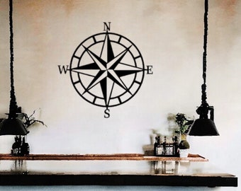 Nautical Compass Metal Sign, Outdoor Nautical Sign, Ocean Decor, Boat Sign, Indoor Décor, New Home Gift