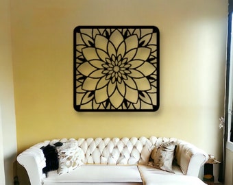 Mandala Metal Sign, Outdoor Floral Sign, Floral Decor, Nature Sign, Indoor Décor, New Home Gift
