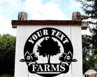 Custom Farm Name Metal Sign, Outdoor Sign, Nature Decor, Farm Sign, Indoor Décor, New Home Gift