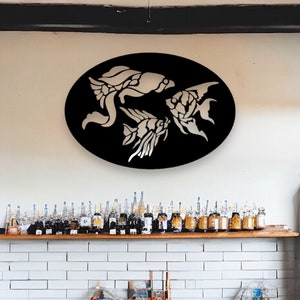 Fish Metal Sign, Outdoor Fish Sign, Ocean Decor, Nature Sign, Indoor Décor, New Home Gift