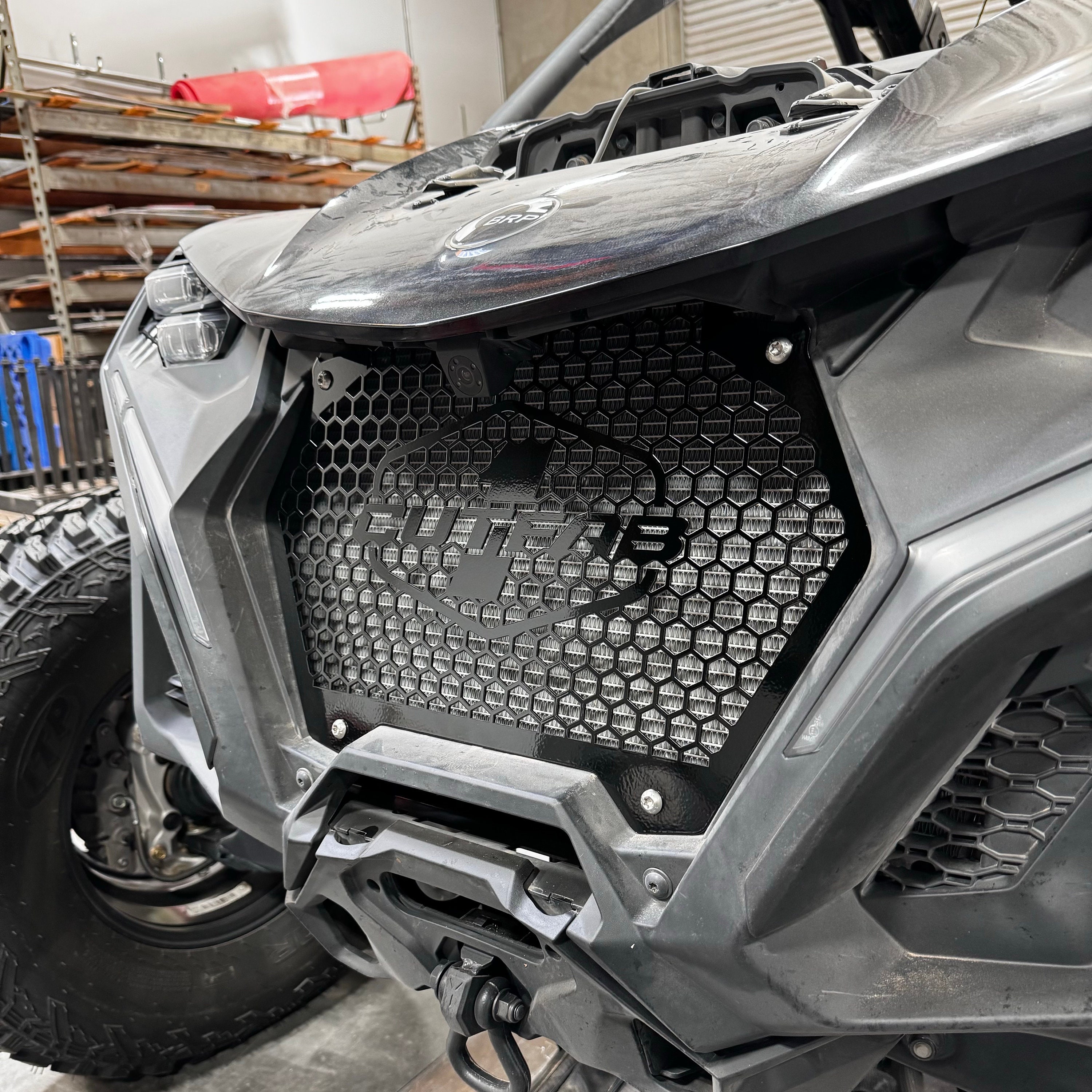 Mav R Grille Can Am Maverick R Honeycomb Metal Grill, Can Am Maverick Offroad ...