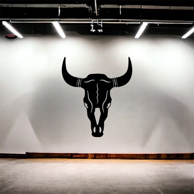 Bull Skull Metal Sign, Outdoor Sign, Nature Decor, Bull Head Sign ...