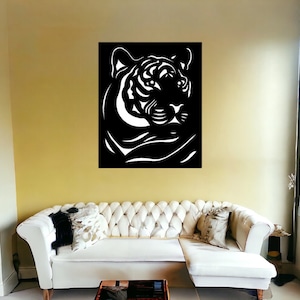 Tiger Head Metal Sign, Tiger Sign, Animal Decor, Home Sign, Indoor Décor, New Home Gift