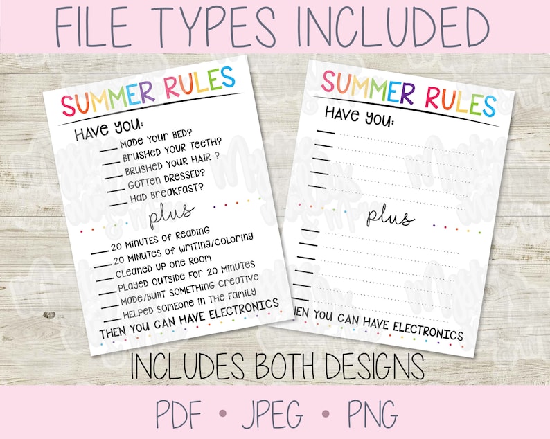 Summer Rules Printable Etsy