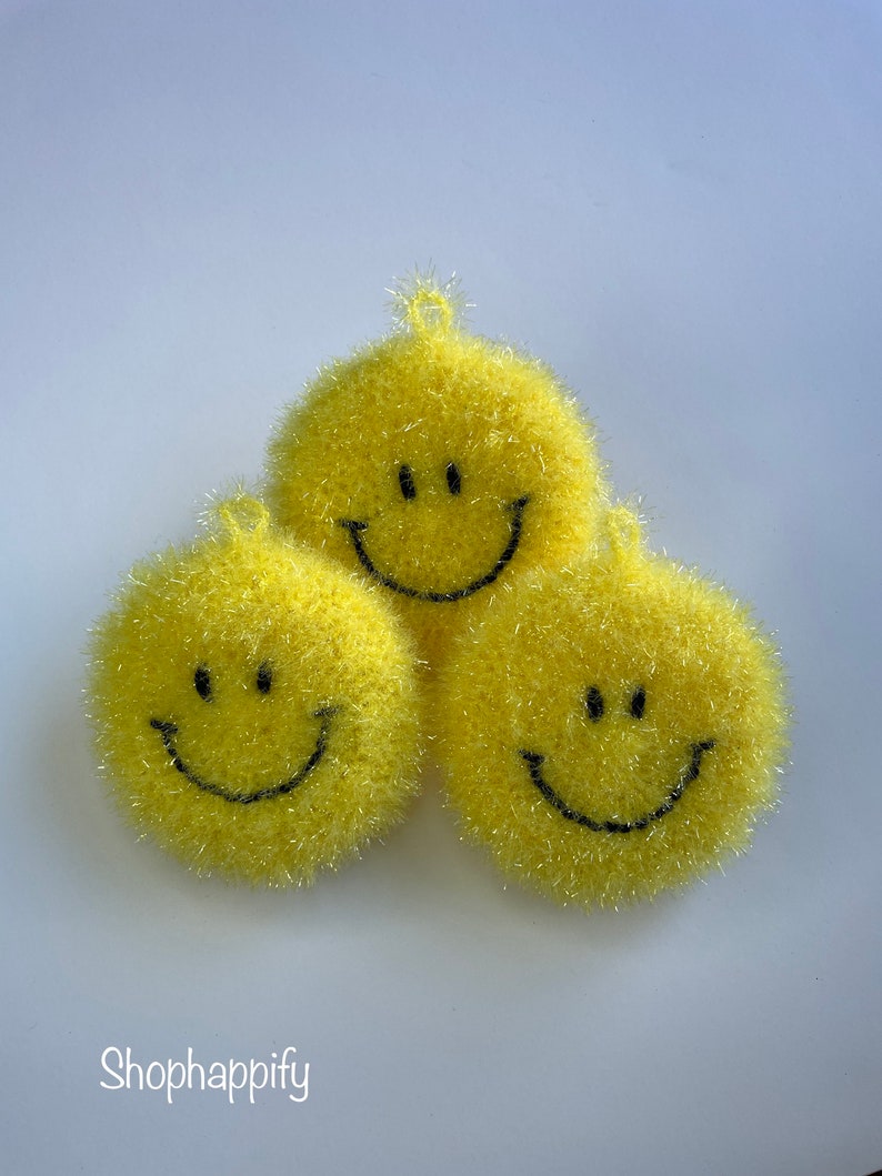 Smiling Face Scrubbies Dish Scrubbies Crochet Scrubbies - Etsy