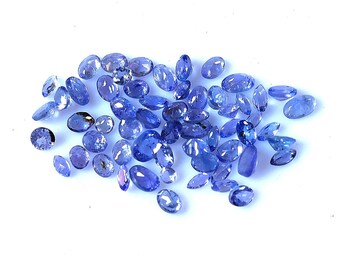 Natural Tanzanite Gemstone Lot Faceted Gemstone Loose Gemstone For Making Jewelry 10.65 CTW 3 To 4 MM 59 Piece lot December Birthstone Gifts