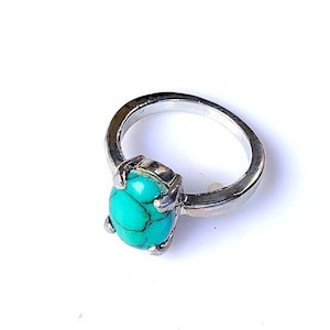 Natural Turquoise Ring, Boho Ring, In 925 Sterling Silver Plated Ring for Women, Statement Ring, Gemstone Ring Boho Ring, Bohemian Jewelry