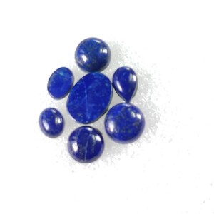 Lapis Lazuli Gemstone ,OVAL mix Shape Natural Lapis Lazuli Cabochon AAA Quality Genuine Loose Gemstone Jewelry Making Supply,   / 7 pes lot