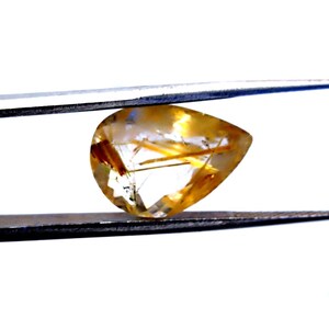 Beautiful Top Grade Quality 100% Natural Golden Rutile Cabochon Teardrop Cabochon Loose Gemstone For Making Jewelry 7.35 CTW 18X12X11 MM