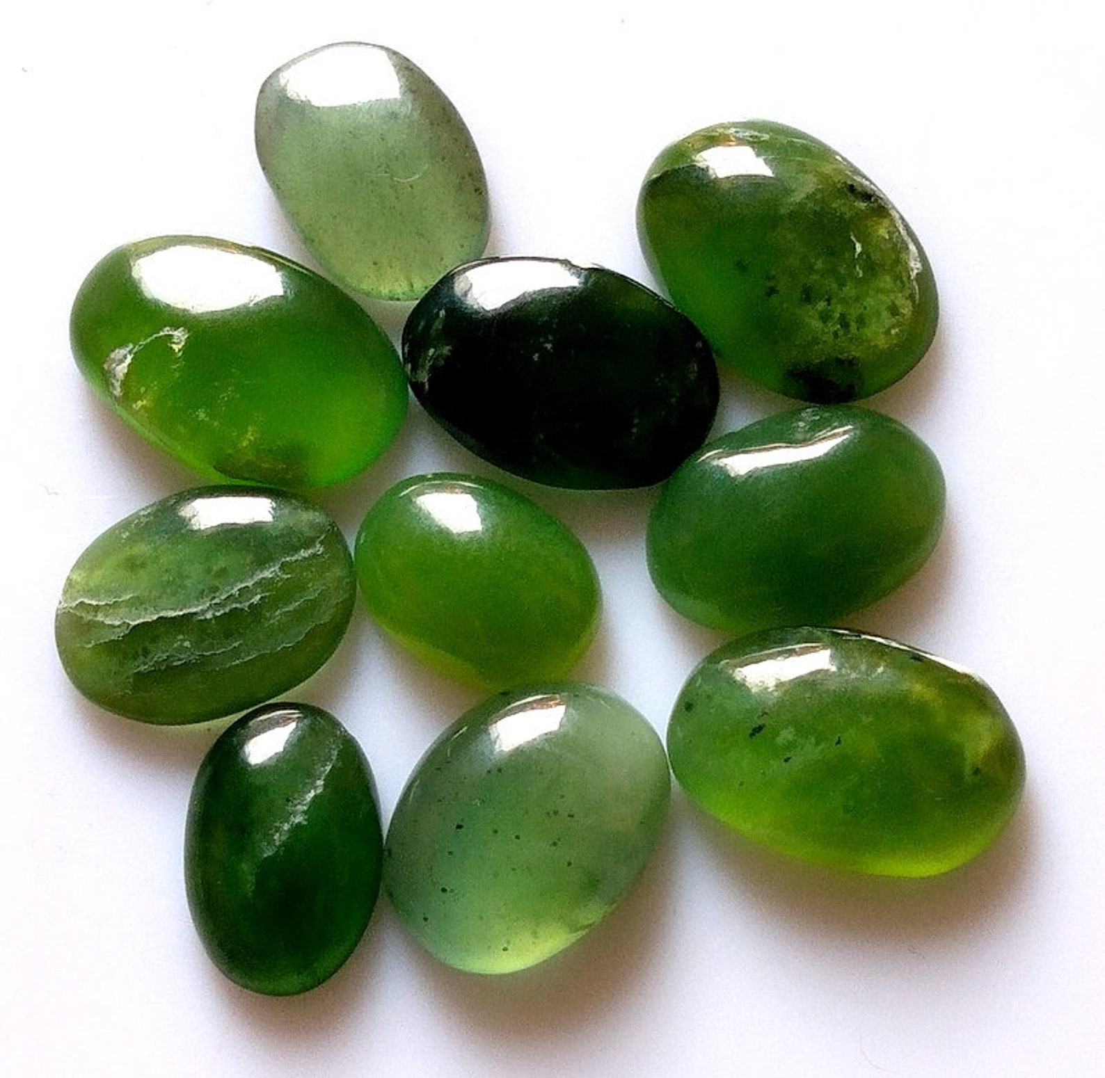 Natural Serpentine Gemstone Cabochon Loose Gemstone 10 Pes Lot for