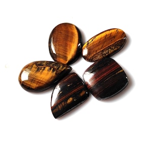 Incredible Top Grade Quality 100% Natural Tiger Eye Cabochon Handmade Cabochon 5 Piece Lot Oval Cabochon Loose Gemstone For Making Jewelry