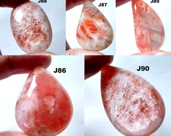 Cabochon abbagliante di alta qualità, 100% naturale Sunstone Cabochon a forma di goccia, pietra preziosa sciolta per la creazione di gioielli