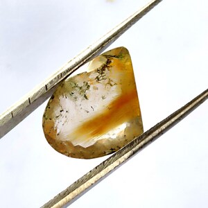 Gorgeous Top Grade Quality 100% Natural Rutile Quartz Cabochon Uncut Shape Cabochon Loose Gemstone For Making Jewelry 10.85 CTW 15X13X7 MM