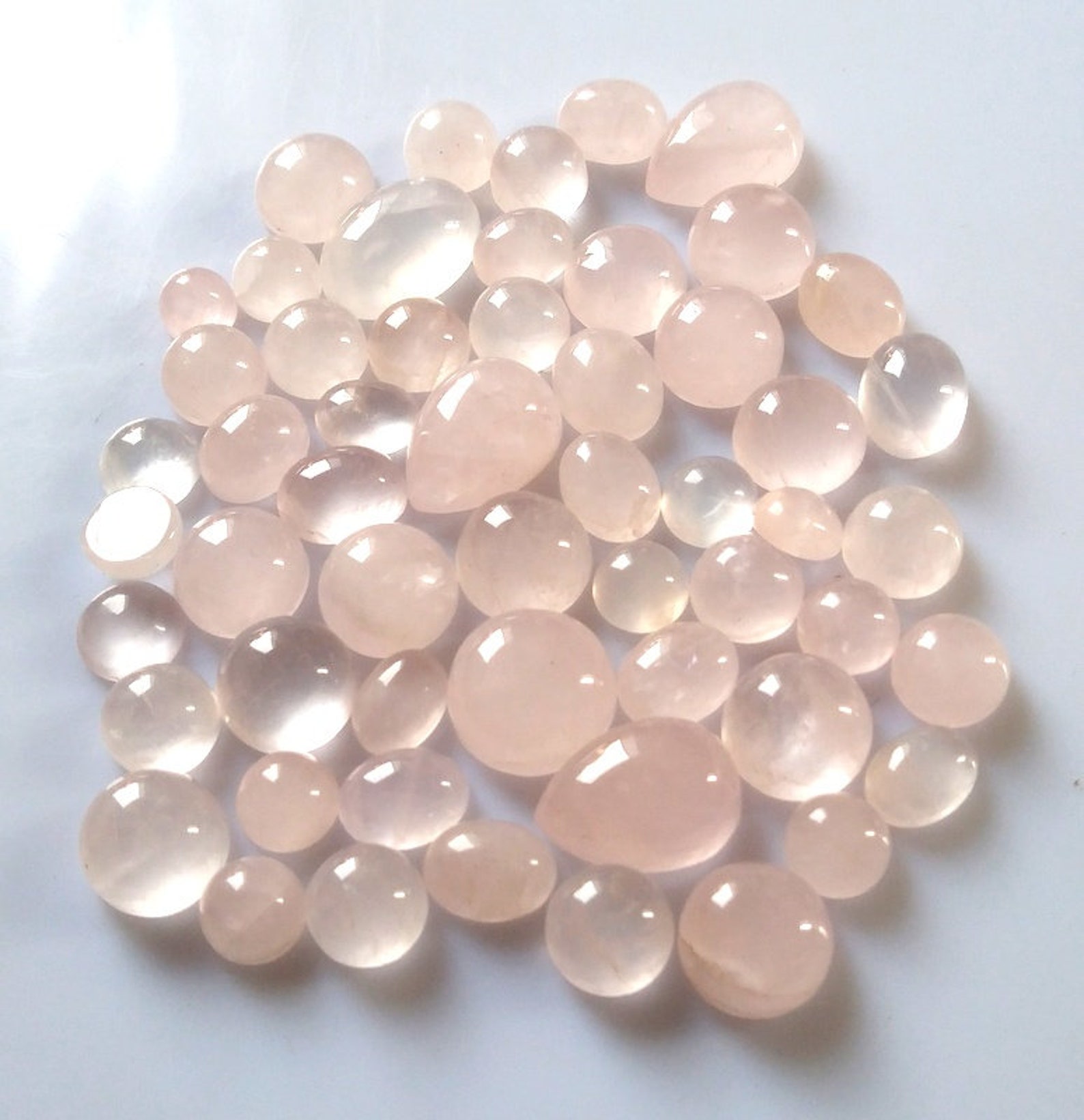 Rose Quartz Cabochon Lot Gemstone Rose Quartz Gems for - Etsy