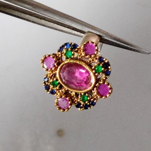 Handmade Ruby Ring Women, Turkish Handmade Silver Ladies Ring, Ottoman Ring, Emerald Topaz Ruby Ring, Ladies Ring, 925k Sterling Silver Ring