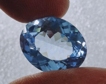 Excellent Top Grade Quality 100% Natural Blue Topaz Gemstone Oval Shape Gemstone Loose Gemstone For Making Jewelry 9 CTW 15X12X7 MM