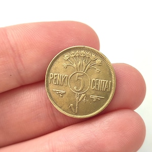 1925 Lithuania 5 Cents Coin: Antique Numismatic Collection