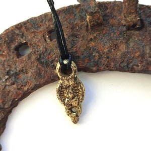 Antique Copper Medieval Pendant: Eastern Europe Amulet (27x11mm)