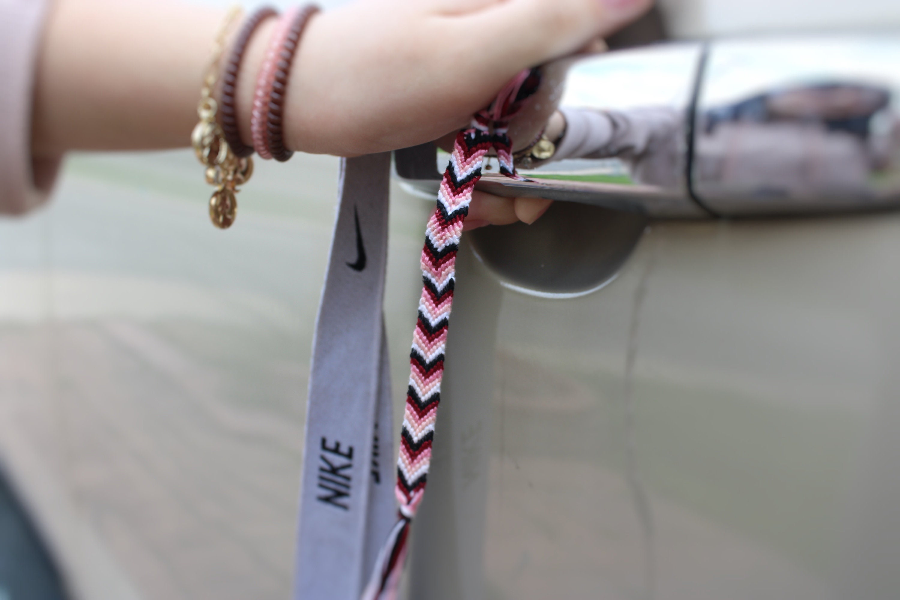 Chevron Pattern Embroidered Floss Keychain Etsy