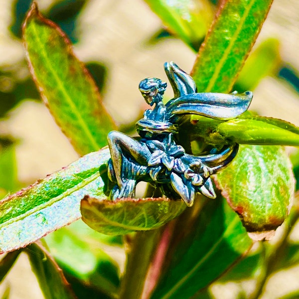 Grand Esprit Fée de la Nature, Compatible avec Bracelet Pandora, Charm Aurore, Argent Sterling 925, Fée Marraine, Porte-Bonheur, Pendentif pour Collier