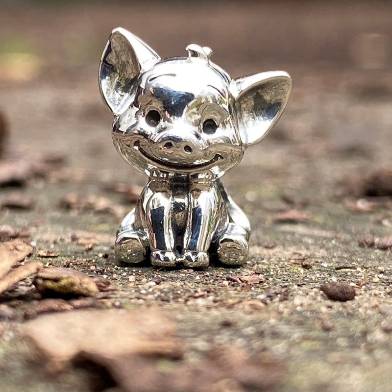 Sterling Silver Flying Pig Charm Necklace Bracelet / Animal