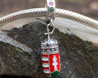 925 Sterling Silver Hungarian Coat of Arms Charm | Pandora Compatible Dangle, Travel Europe