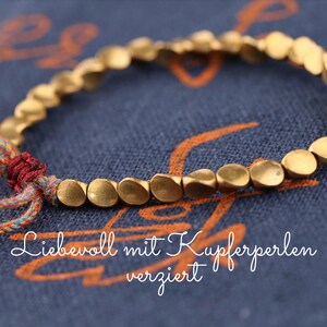 Bracelet made of gold-colored copper beads Buddha Ethno Buddhism Mantra Tibet image 3