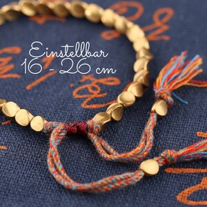 Bracelet made of gold-colored copper beads Buddha Ethno Buddhism Mantra Tibet image 2