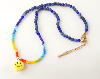 Necklace with smiley face pendant
