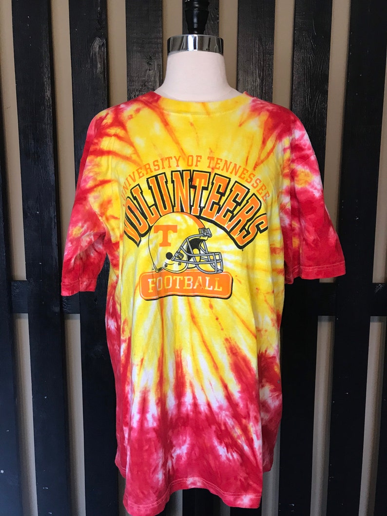 Upcycled NCAA Tennessee Volunteers Tie Dye Unisex Large