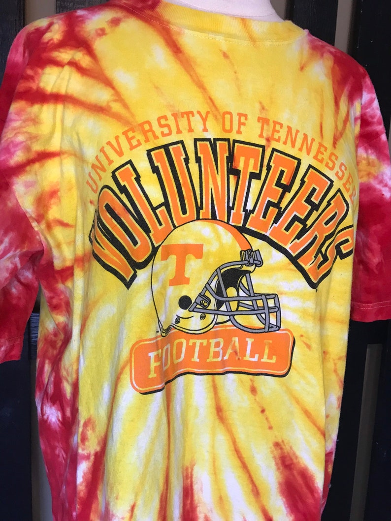 Upcycled NCAA Tennessee Volunteers Tie Dye Unisex Large
