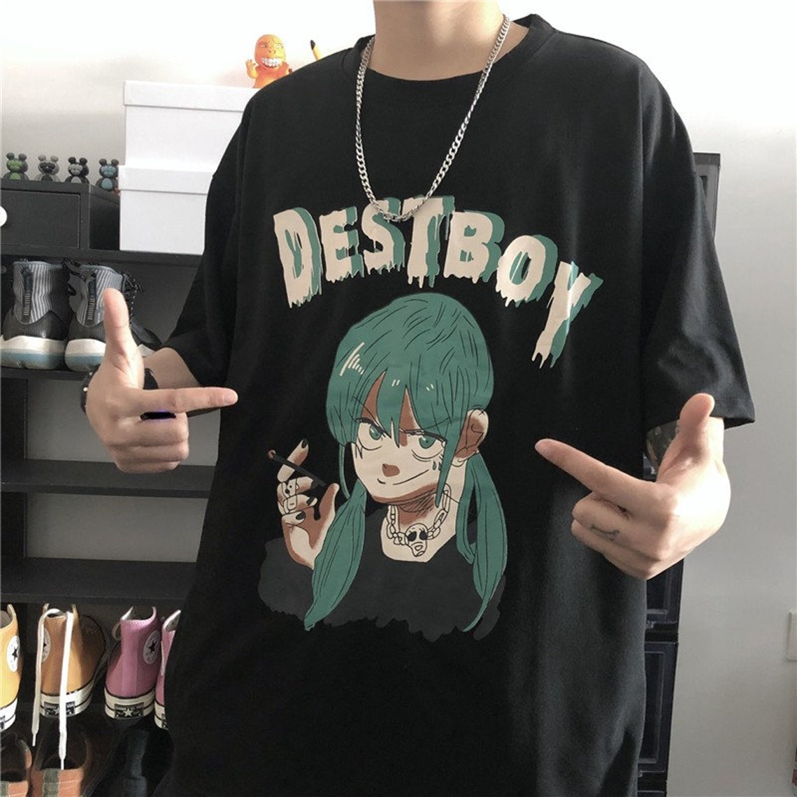 Destboy Anime Shirt Cool Girls Shirt Green Girls Anime | Etsy